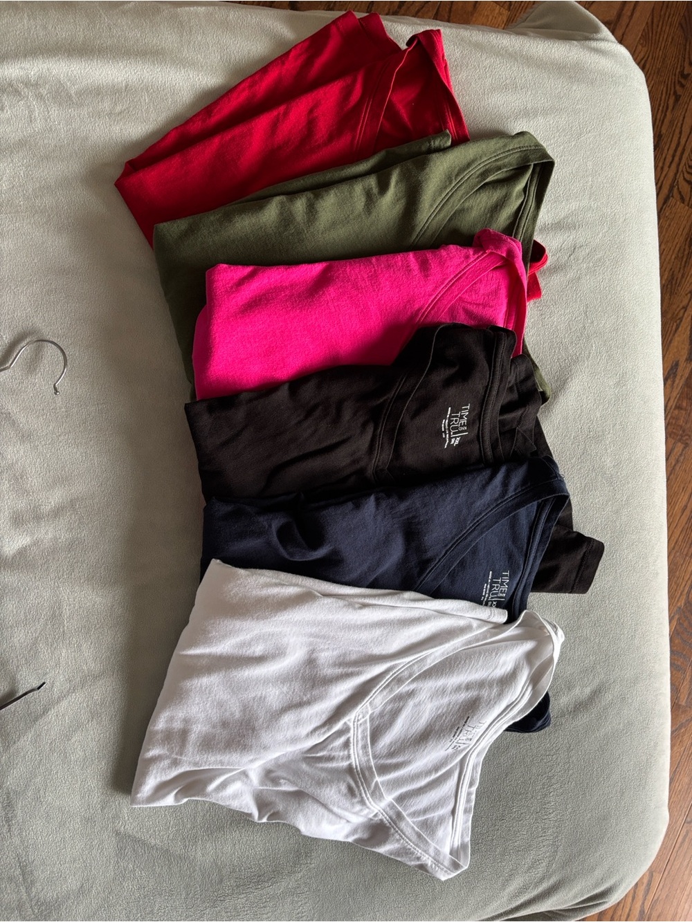 Time and Tru Women's Tops in White, Black, Pink - Picture 2 of 4